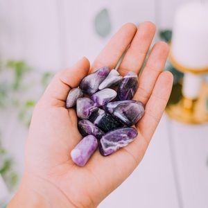 (2) Tumbled Chevron Amethyst Stones